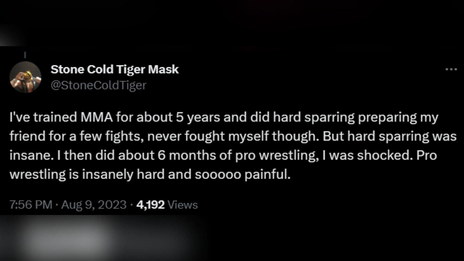 Screenshot of a fan's tweet about their experience in both sports